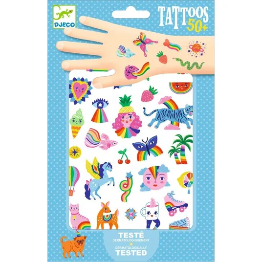 Djeco Tatuiruotės - Vaivorykštė (50+ tatuiruočių) DJ09617