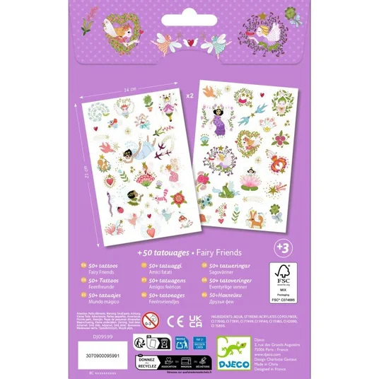 Djeco Tatuiruotės - Fėjos (50+ tatuiruočių) DJ09599