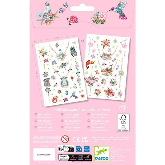 Djeco Tatuiruotės - Fiona (50+ tatuiruočių) DJ09586