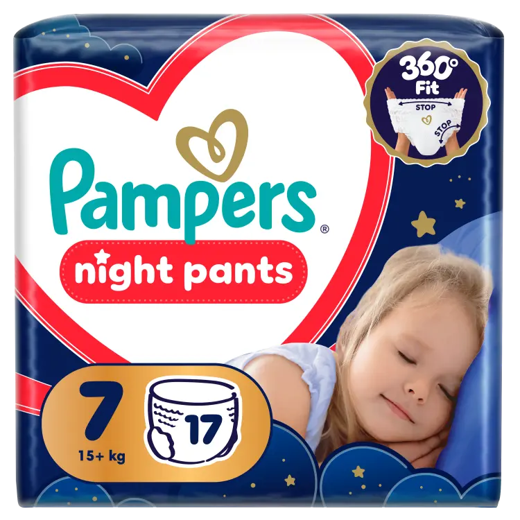 Pampers Night Pants Autiņbiksītes, 7. Izmērs
