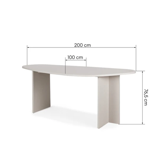 Stalas Zeva, 200 cm, kašmyro spalvos