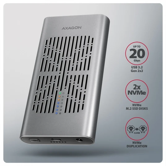 EEM2-20GB USB-C korpus Gen2 2xNVMe M.2 SSD