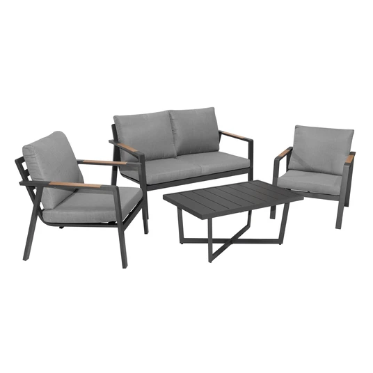 Aluminum Garden Furniture Sofa + Two Armchairs + Table
