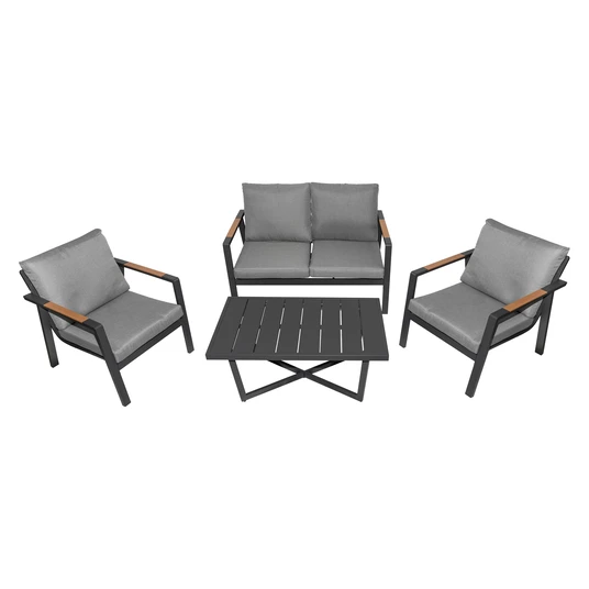 Aluminum Garden Furniture Sofa + Two Armchairs + Table