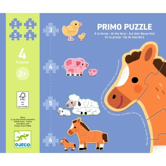 Progresyvi dėlionė - Ūkyje (3, 4, 5, 6 det.)