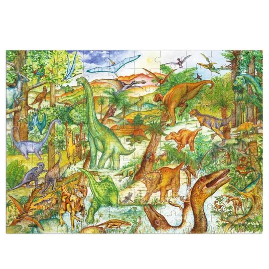 Dėlionė + brošiūra - Dinozaurai (100 detalių)