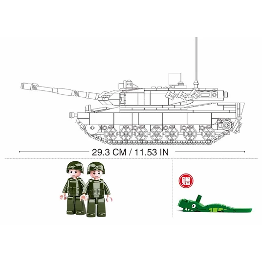Sluban konstruktorius, LEOPARD 2A5 pagrindinis tankas 2in1, 766 det.
