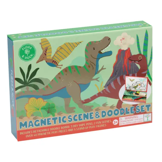Magnetinis žaidimas ir piešimo rinkinys, Dinozaurai