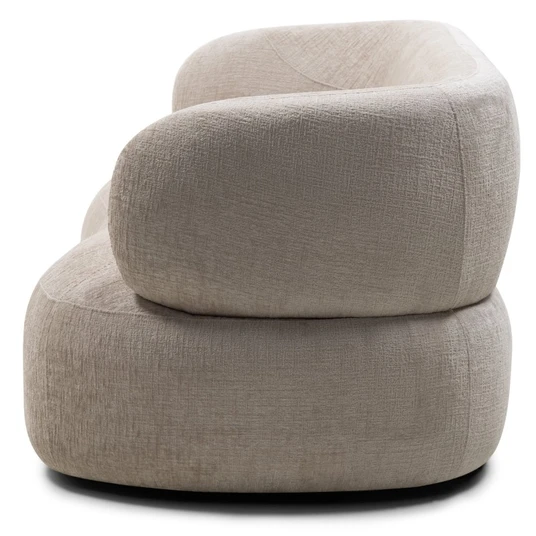 Svetainės sofa Tiubo, apvalūs kontūrai, šviesiai smėlio spalvos