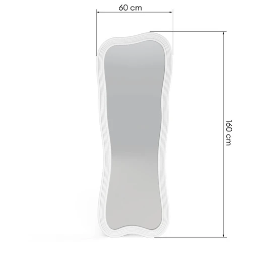Veidrodis Grezzo, 60 × 160 cm, blizgus, baltos spalvos