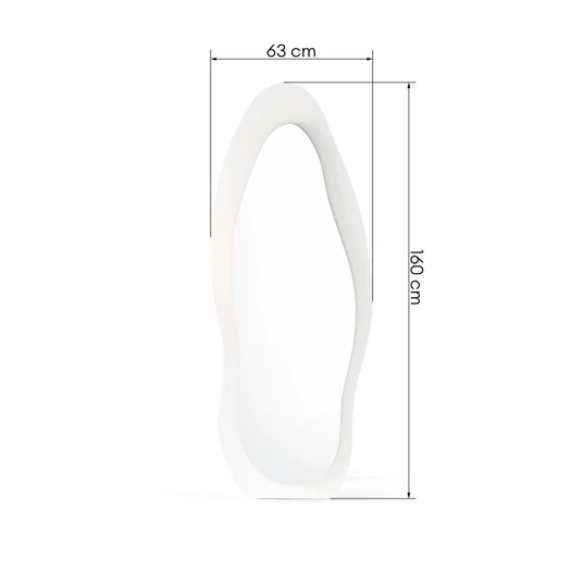 Stovimas veidrodis Mara, LED apšvietimas, 63 × 160 cm, baltos spalvos