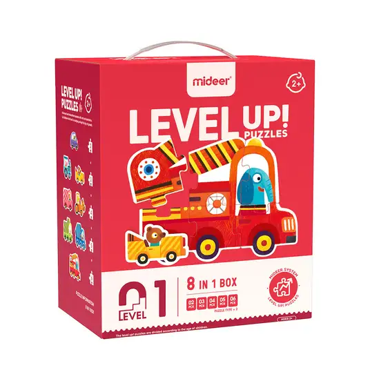 Mideer level up dėlionių rinkinys - 1 lygis transporto priemonės