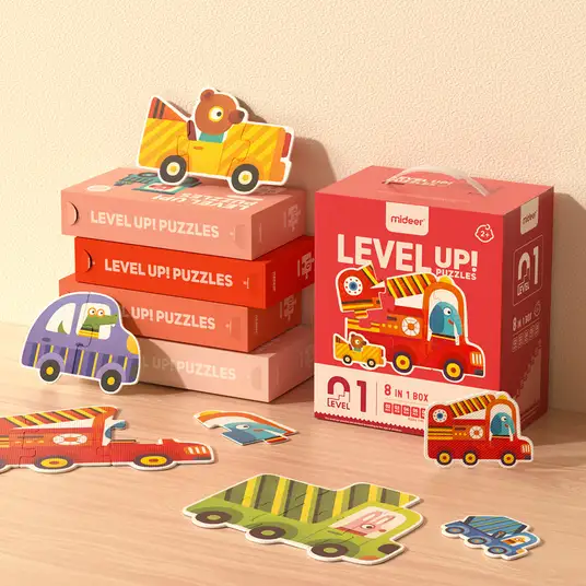 Mideer level up dėlionių rinkinys - 1 lygis transporto priemonės