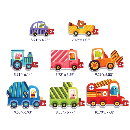 Mideer level up dėlionių rinkinys - 1 lygis transporto priemonės