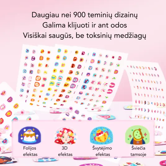 Mideer madingi nagų lipdukai - princesės tematika