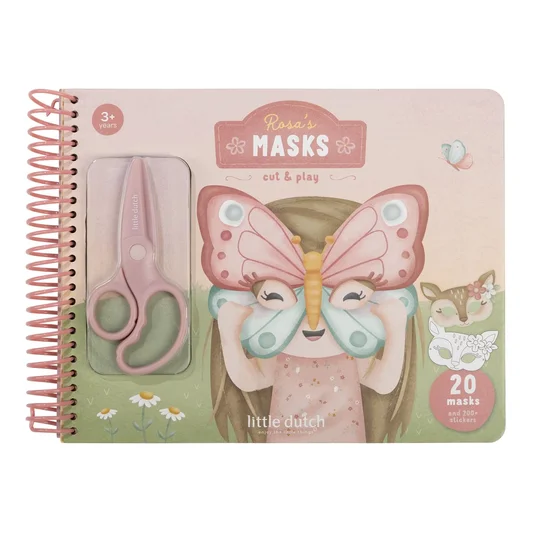 Little Dutch knygelė su žirklėm Rosa & Friends masks