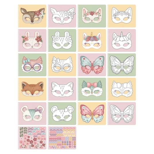 Little Dutch knygelė su žirklėm Rosa & Friends masks