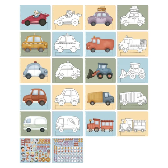 Little Dutch knygelė su žirklėm Jim & Friends cars