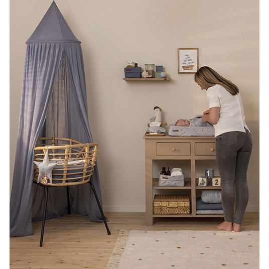 Little Dutch rankšluostis su kapišonu Sailors Bay, mėlyna 75×75