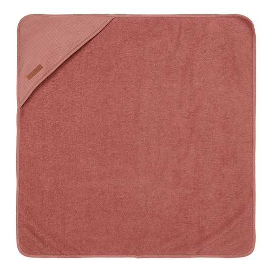 Little Dutch rankšluostis su kapišonu Pure, švelniai rožinė 75×75