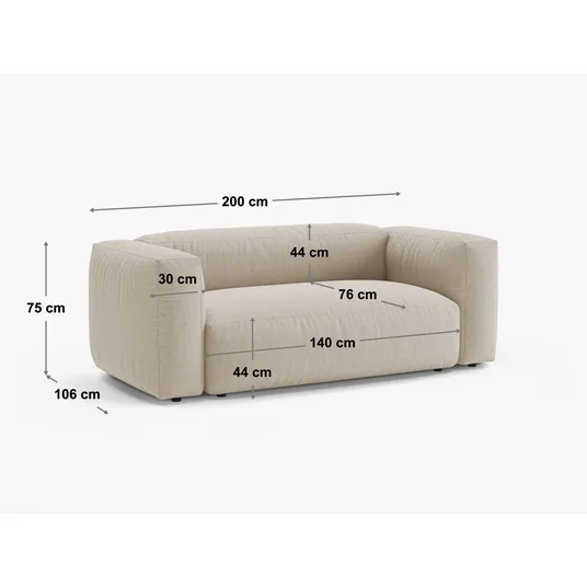 Sofa, "Martina", 2 Seats, 200x106x75 Made in Europe