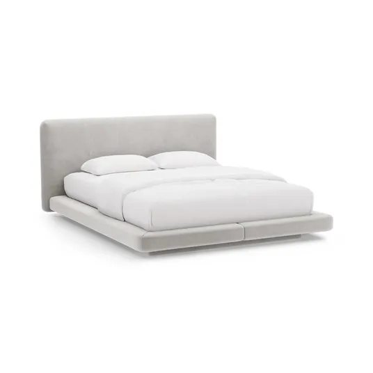 Velvet Bed With Headboard, "Linea", 204x225x98 Made in Europe