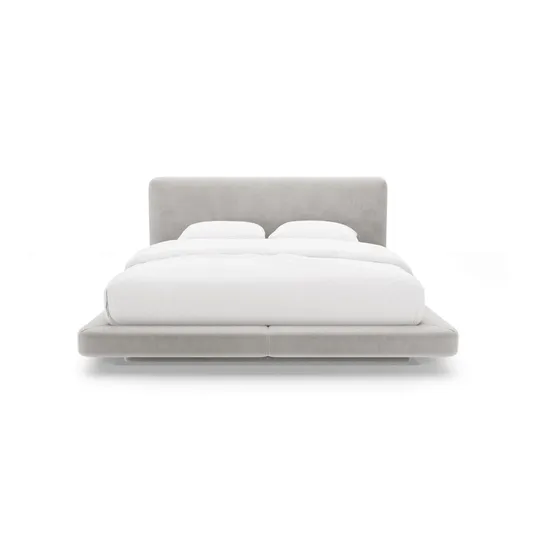 Velvet Bed With Headboard, "Linea", 204x225x98 Made in Europe