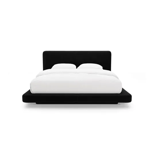 Velvet Bed With Headboard, "Linea", 204x225x98 Made in Europe