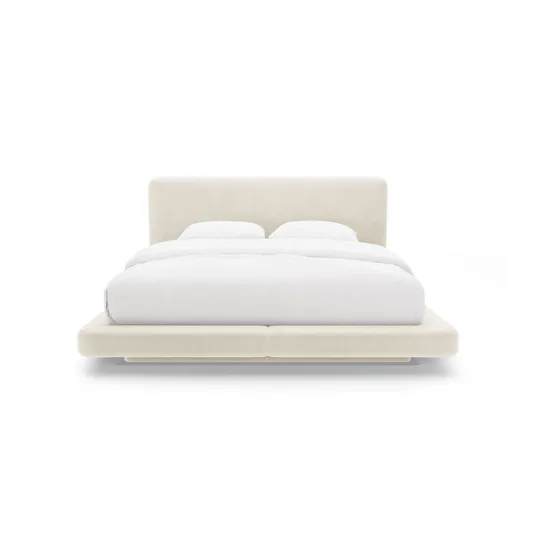 Velvet Bed With Headboard, "Linea", 224x225x98 Made in Europe