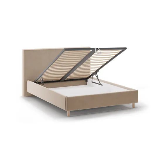 Velvet Storage Bed with Headboard, "Eloise", 170x220x110 Made in Europe