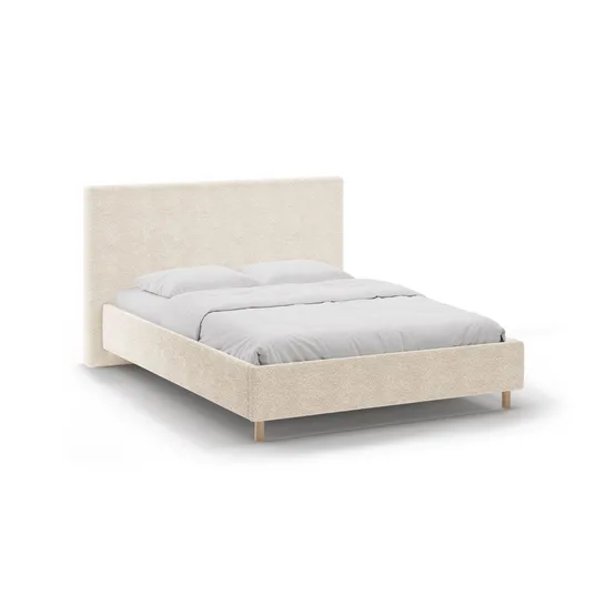 Boucle Storage Bed with Headboard, "Eloise", 170x220x110 Made in Europe