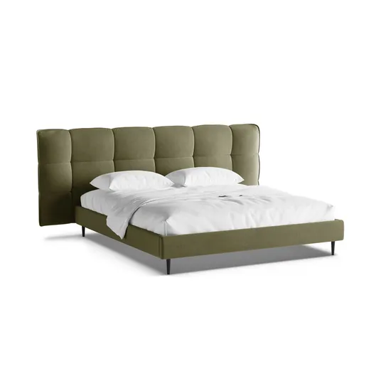 Velvet Storage Bed With Headboard, "Eric", 230x220x114 Made in Europe