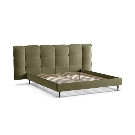 Velvet Storage Bed With Headboard, "Eric", 230x220x114 Made in Europe