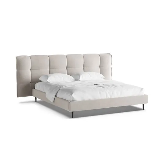 Velvet Storage Bed With Headboard, "Eric", 250x220x114 Made in Europe