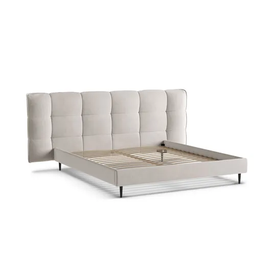 Velvet Storage Bed With Headboard, "Eric", 250x220x114 Made in Europe