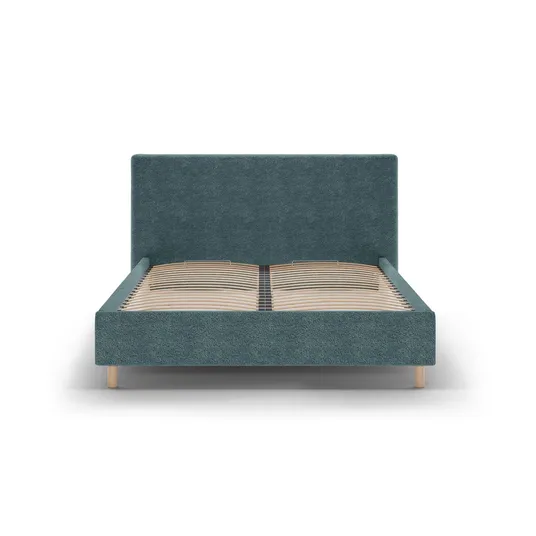 Boucle Storage Bed with Headboard, "Eloise", 190x220x110 Made in Europe