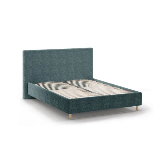 Boucle Storage Bed with Headboard, "Eloise", 190x220x110 Made in Europe