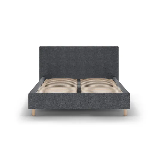 Boucle Storage Bed with Headboard, "Eloise", 190x220x110 Made in Europe