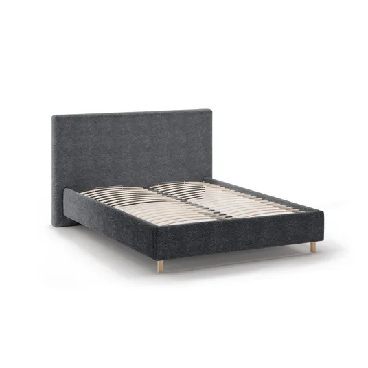 Boucle Storage Bed with Headboard, "Eloise", 190x220x110 Made in Europe