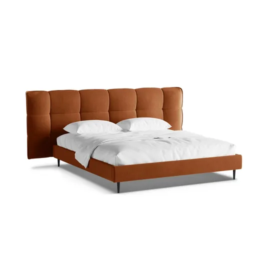 Velvet Storage Bed With Headboard, "Eric", 270x220x114 Made in Europe