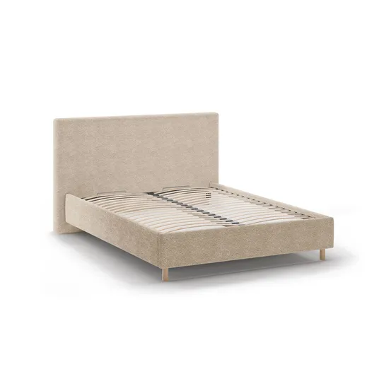 Boucle Storage Bed with Headboard, "Eloise", 210x220x110 Made in Europe
