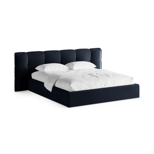 Velvet Storage Bed With Headboard, "Eric", 270x225x104 Made in Europe