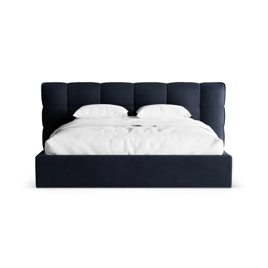 Velvet Storage Bed With Headboard, "Eric", 270x225x104 Made in Europe