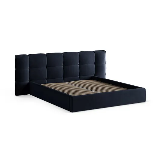 Velvet Storage Bed With Headboard, "Eric", 270x225x104 Made in Europe