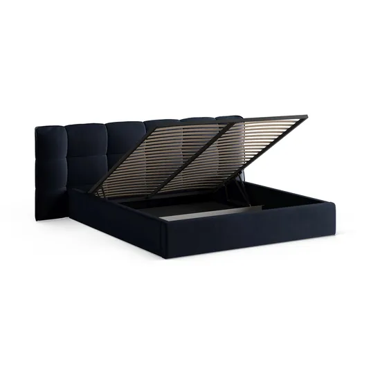 Velvet Storage Bed With Headboard, "Eric", 270x225x104 Made in Europe