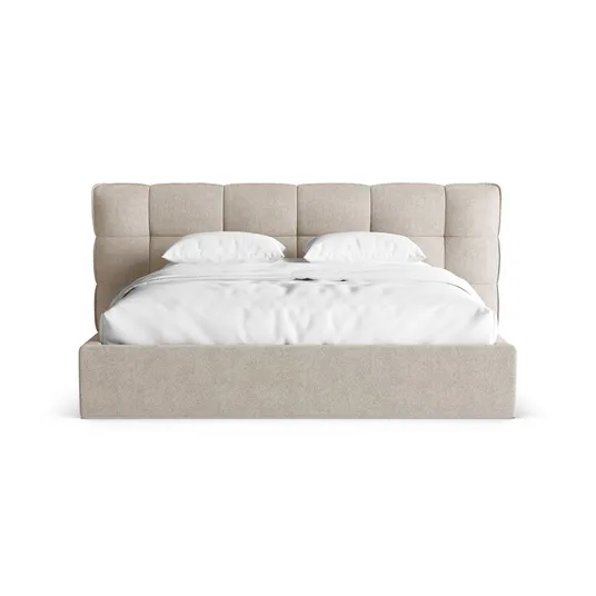Boucle Storage Bed with Headboard, "Eric", 250x225x104 Made in Europe
