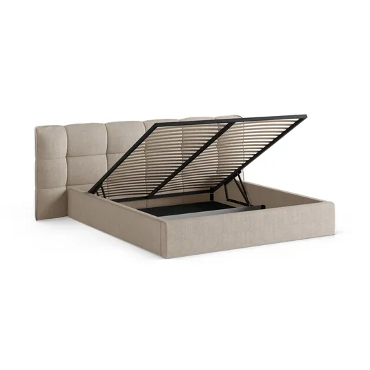 Boucle Storage Bed with Headboard, "Eric", 230x225x104 Made in Europe