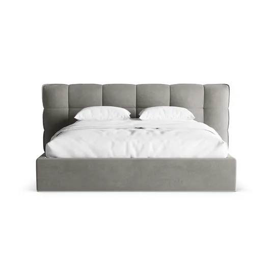 Velvet Storage Bed With Headboard, "Eric", 270x225x104 Made in Europe