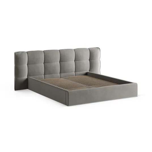 Velvet Storage Bed With Headboard, "Eric", 270x225x104 Made in Europe