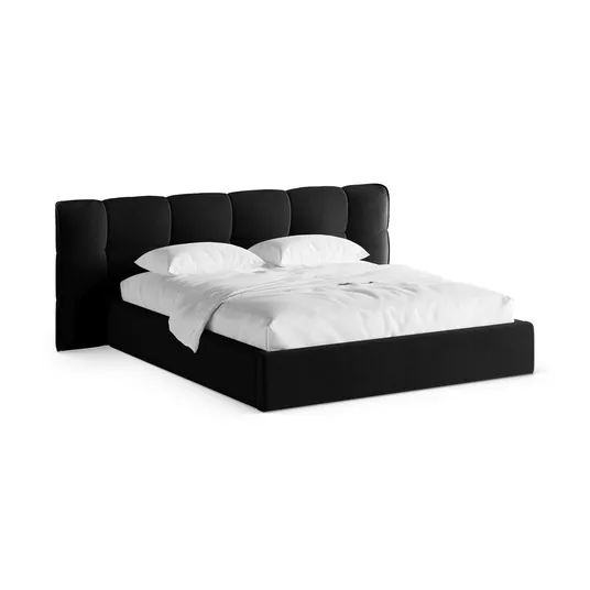 Velvet Storage Bed With Headboard, "Eric", 250x225x104 Made in Europe